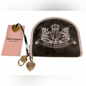 Juicy Couture Scottie Dog Half Moon Coin Purse NWT Chocolate Charm